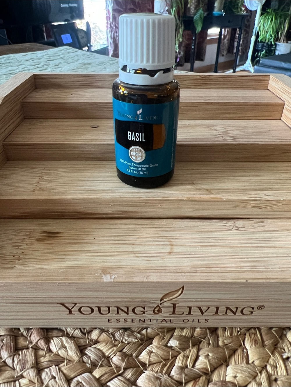 Young Living Basil Essential Oil - Teal Label with White Cap